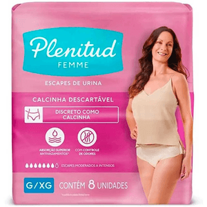 Roupa Íntima Femme Plenitud G/XG 8 Unidades