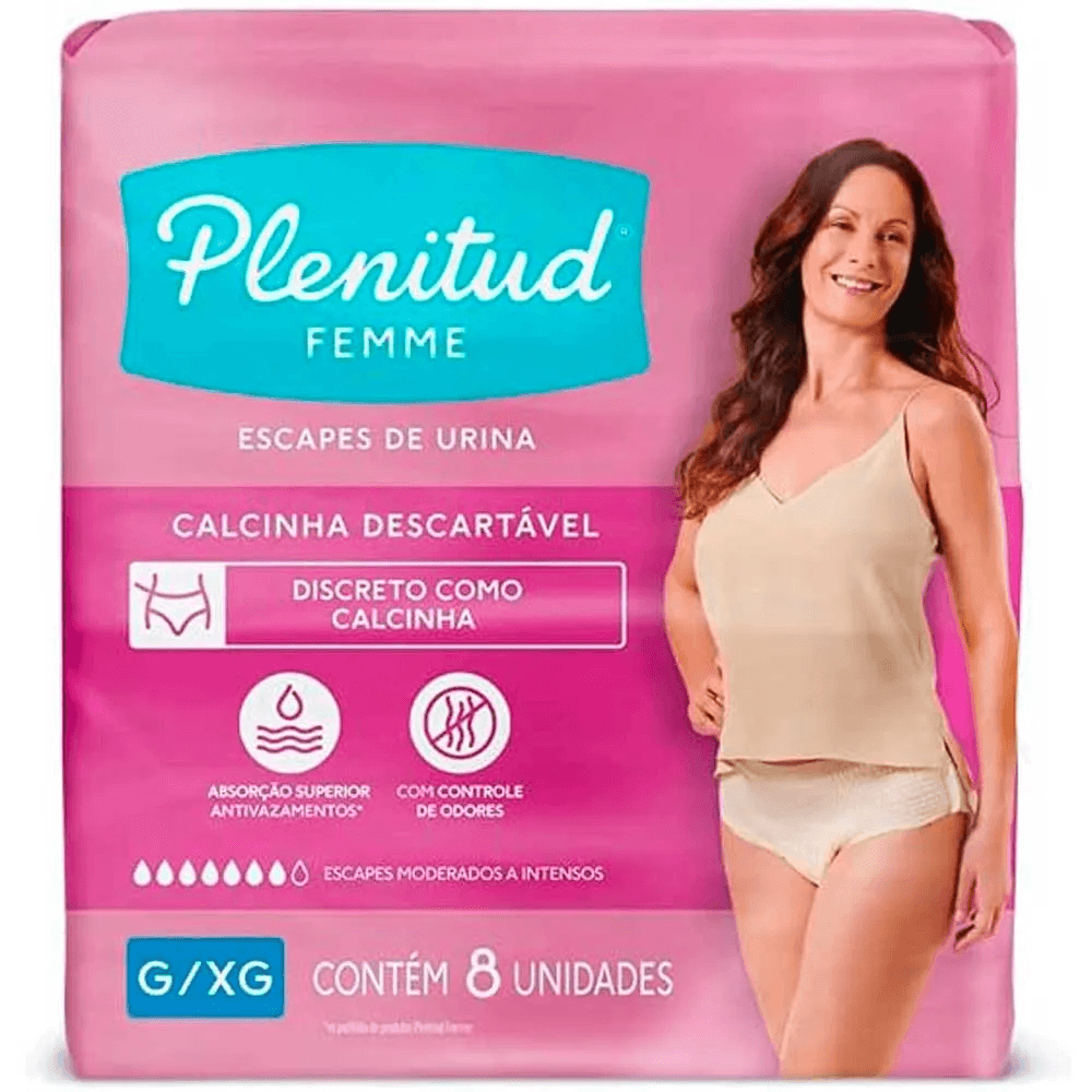 Roupa Íntima Femme Plenitud G/XG 8 Unidades - Imagem 1