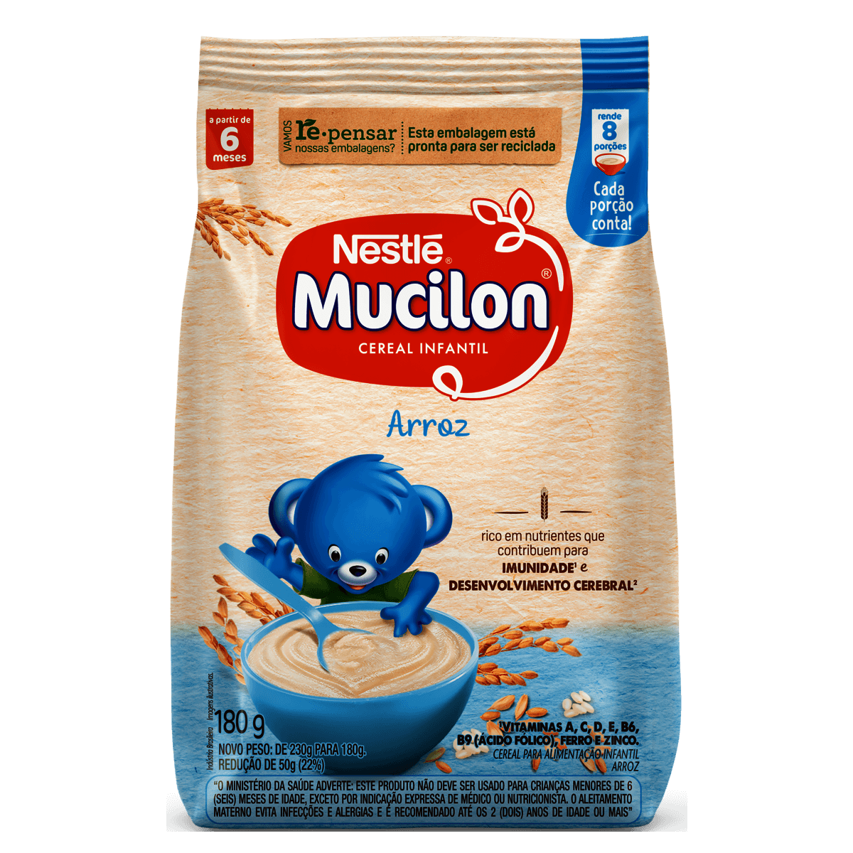 Cereal Infantil Arroz Mucilon Pacote com 180g - Imagem 1