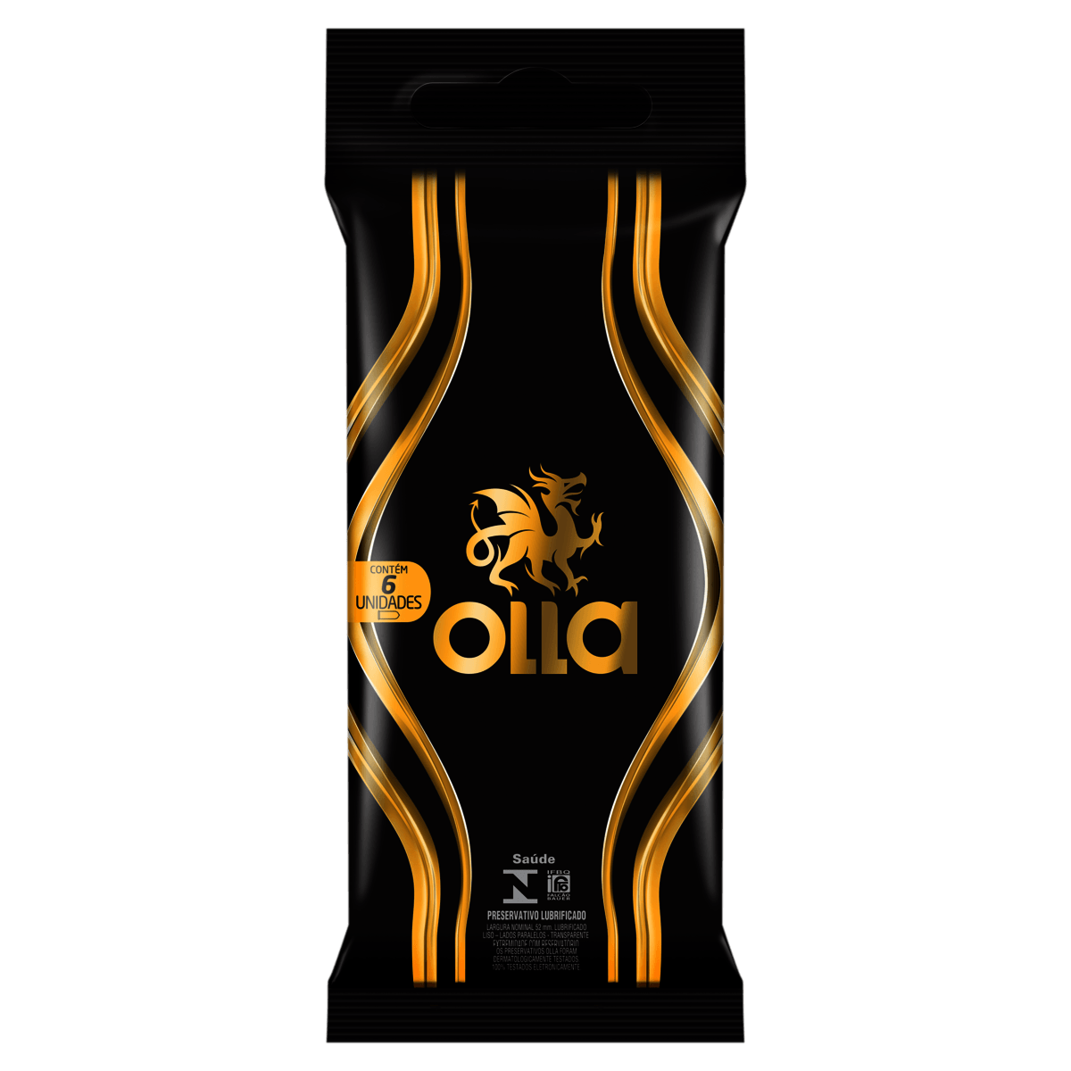 Preservativo Olla Lubrificado Tradicional, 6 Unidades - Imagem 1