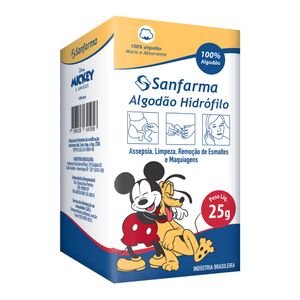 Algodão Hidrófilo Mickey Sanfarma 25g