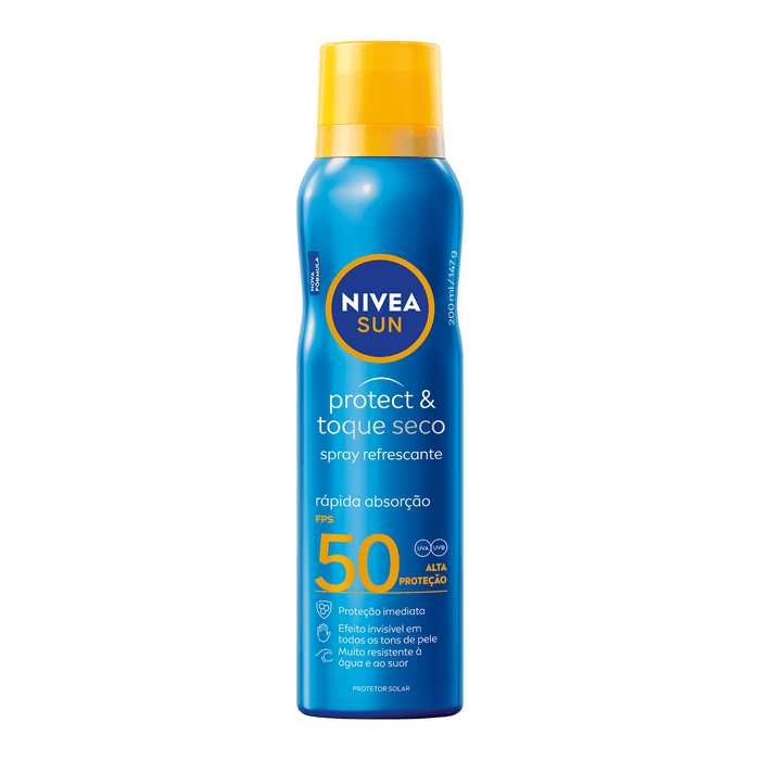 Protetor Solar FPS50 Nivea Sun Protect e Toque Seco Spray 200mL - Imagem 1
