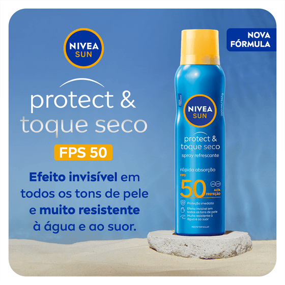 Protetor Solar FPS50 Nivea Sun Protect e Toque Seco Spray 200mL - Imagem 2