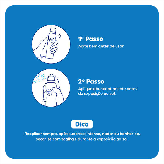 Protetor Solar FPS50 Nivea Sun Protect e Toque Seco Spray 200mL - Imagem 5