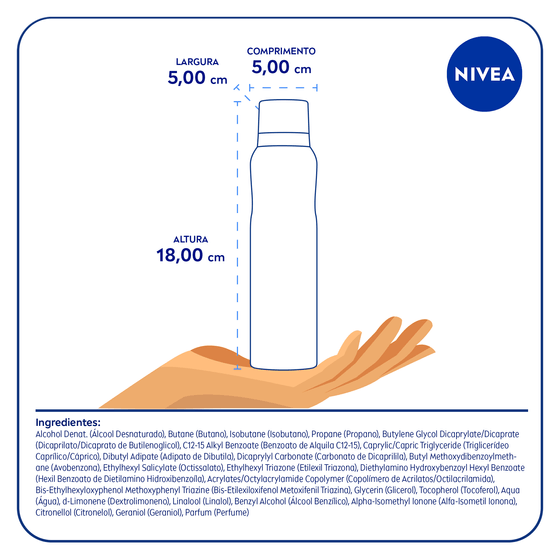 Protetor Solar FPS50 Nivea Sun Protect e Toque Seco Spray 200mL - Imagem 6