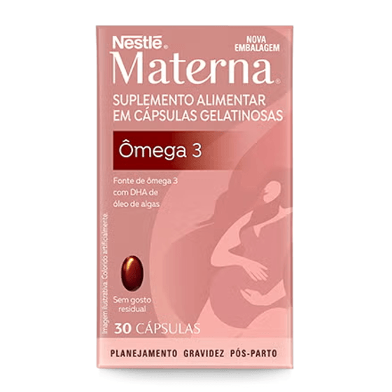 Materna Ômega 3 DHA Nestlé 30 Cápsulas - Imagem 1