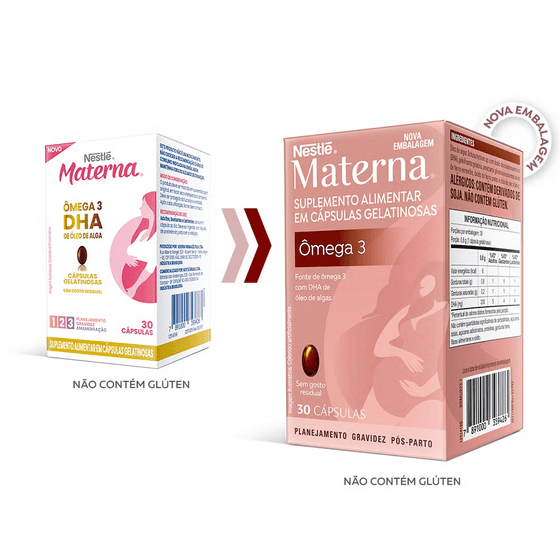 Materna Ômega 3 DHA Nestlé 30 Cápsulas - Imagem 2