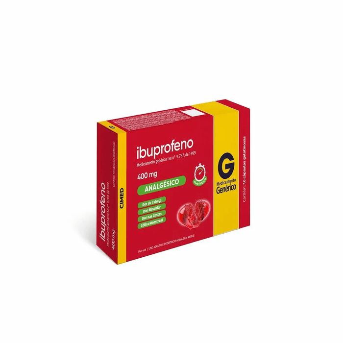 Ibuprofeno 400mg Cápsula Mole - Caixa com 10 Cápsulas - Imagem 1
