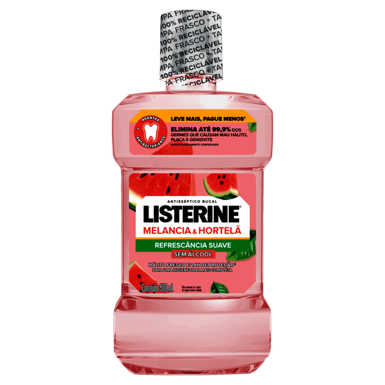 Enxaguante Bucal Listerine Melancia & Hortelã Sem Álcool 500mL - Imagem 1