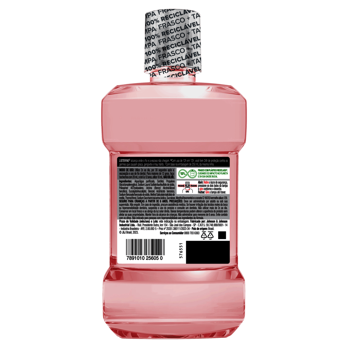 Enxaguante Bucal Listerine Melancia & Hortelã Sem Álcool 500mL - Imagem 2