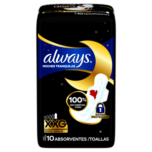 Absorvente Always Noites Tranquilas Seca XXG com Abas 10 Unidades