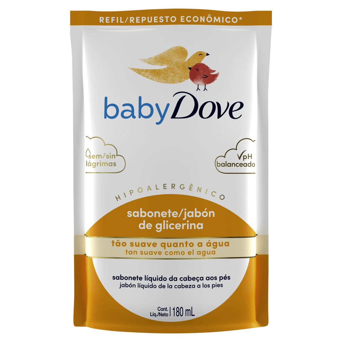 Sabonete Líquido Dove Baby Hidratação Glicerinada Refil 180mL - Imagem 1