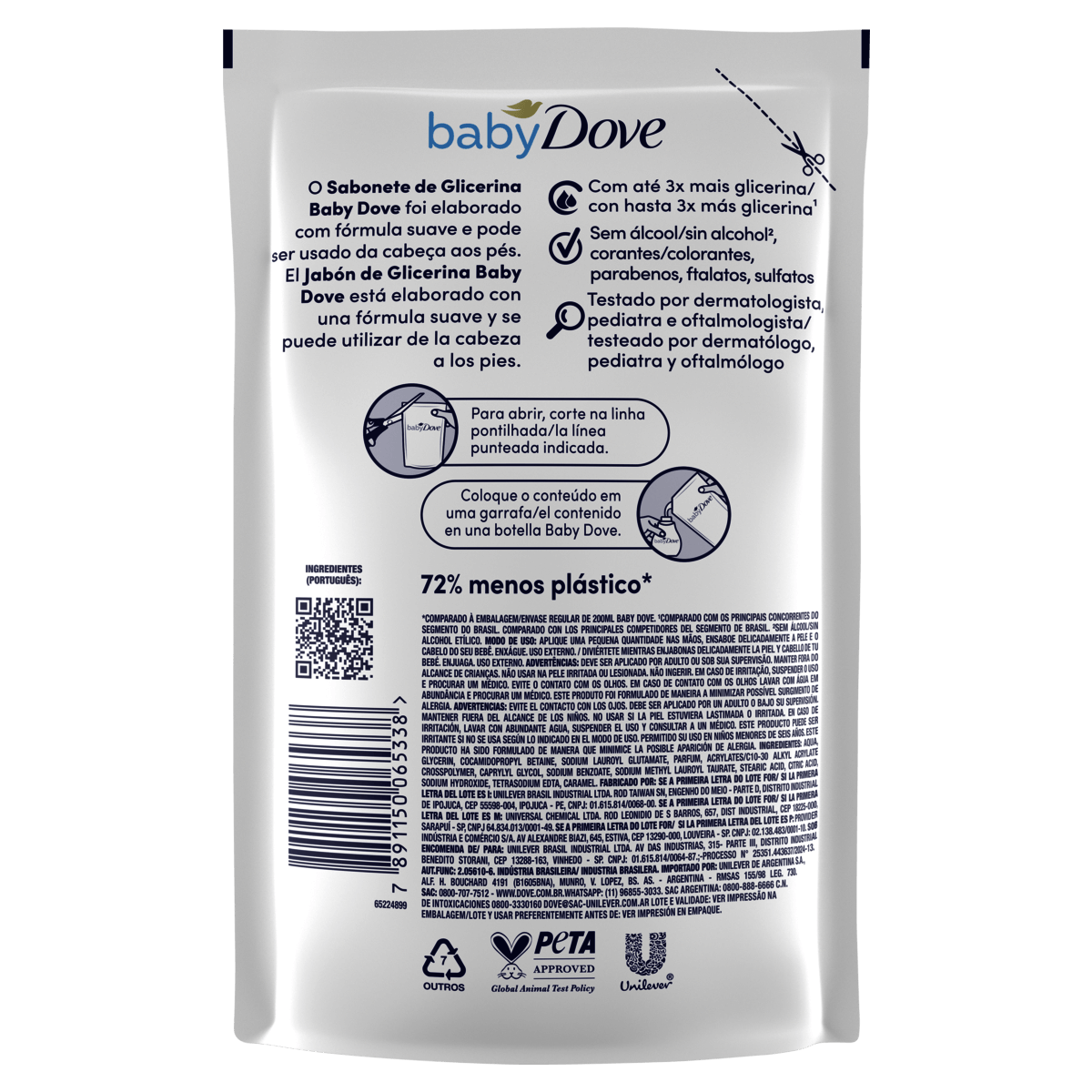 Sabonete Líquido Dove Baby Hidratação Glicerinada Refil 180mL - Preview 2