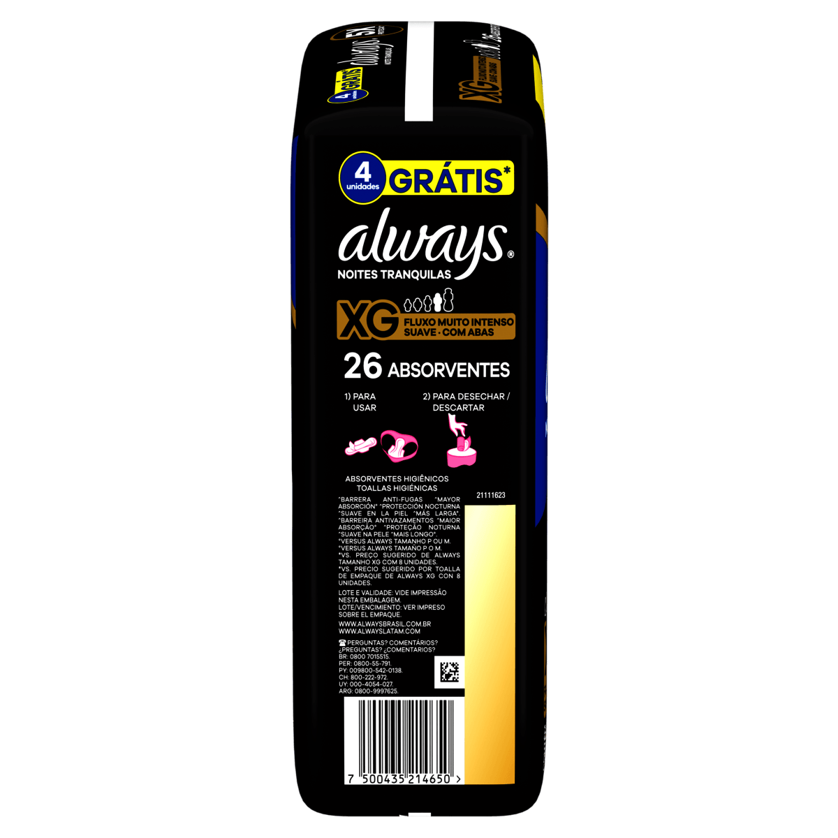 Always Absorvente Noites Tranquilas Suave com Abas XG 26 Unidades - Imagem 2