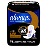 Always Noites Tranquilas Absorvente Suave com Abas XG 8 Unidades