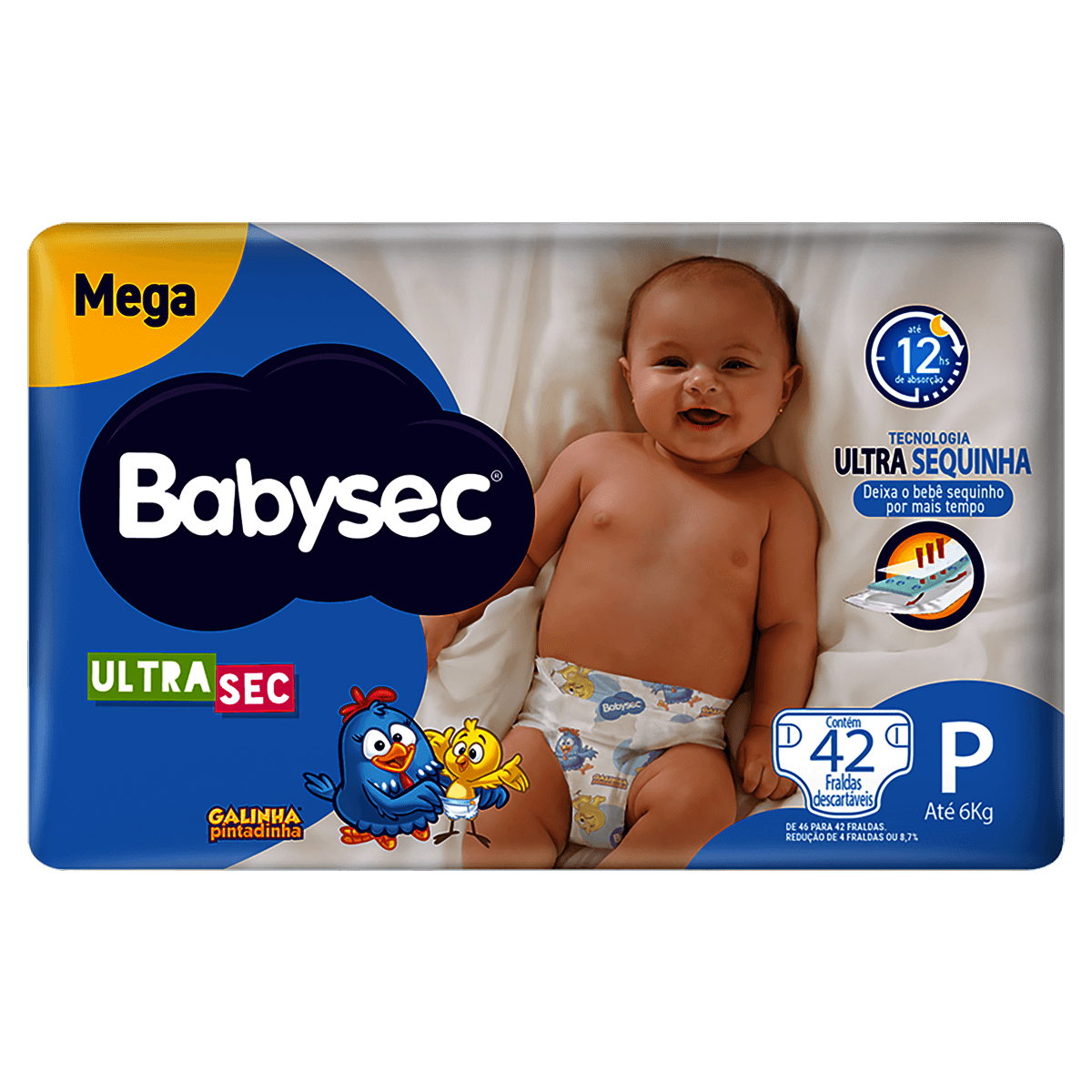 Fralda Babysec Galinha Pintadinha Ultrasec P 42 Unidades - Imagem 1