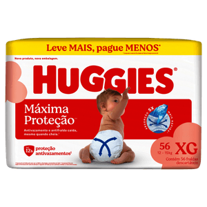 Fralda Descartável Huggies Supreme Care Pacote Hiper XG 56 Unidades