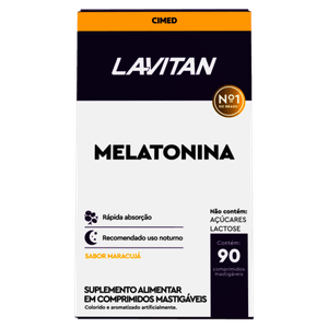 Lavitan Melatonina 0,21mg Sabor Maracujá 90 Comprimidos Mastigáveis