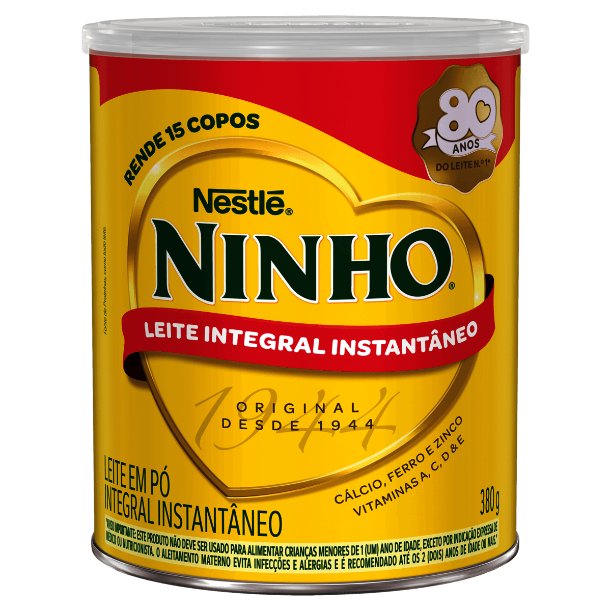 Ninho Leite em Pó Integral Instantâneo Lata 380g - Imagem 1