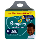 Fralda Descartável Pampers Confort Sec XG 58 Unidades