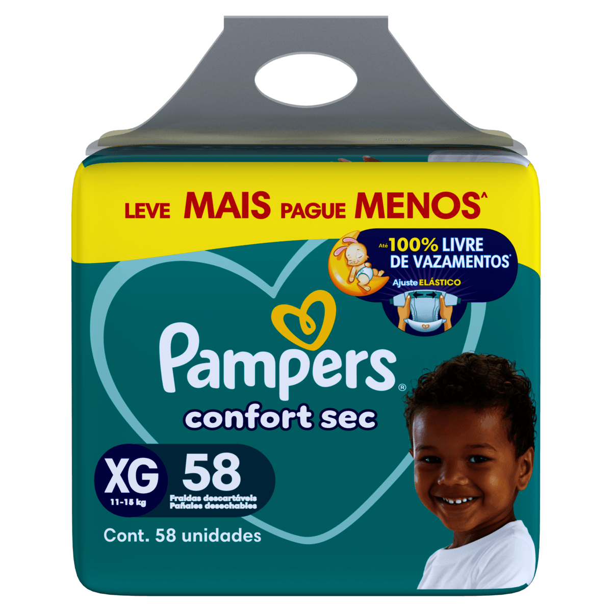 Fralda Descartável Pampers Confort Sec XG 58 Unidades - Preview 1
