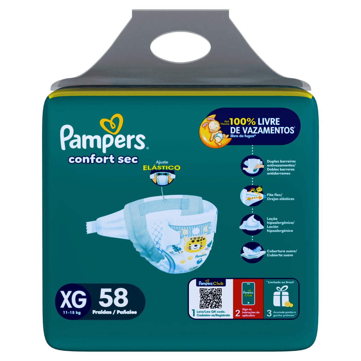 Fralda Descartável Pampers Confort Sec XG 58 Unidades - Preview 2