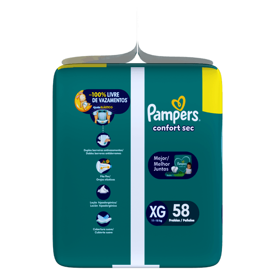 Fralda Descartável Pampers Confort Sec XG 58 Unidades - Imagem 3