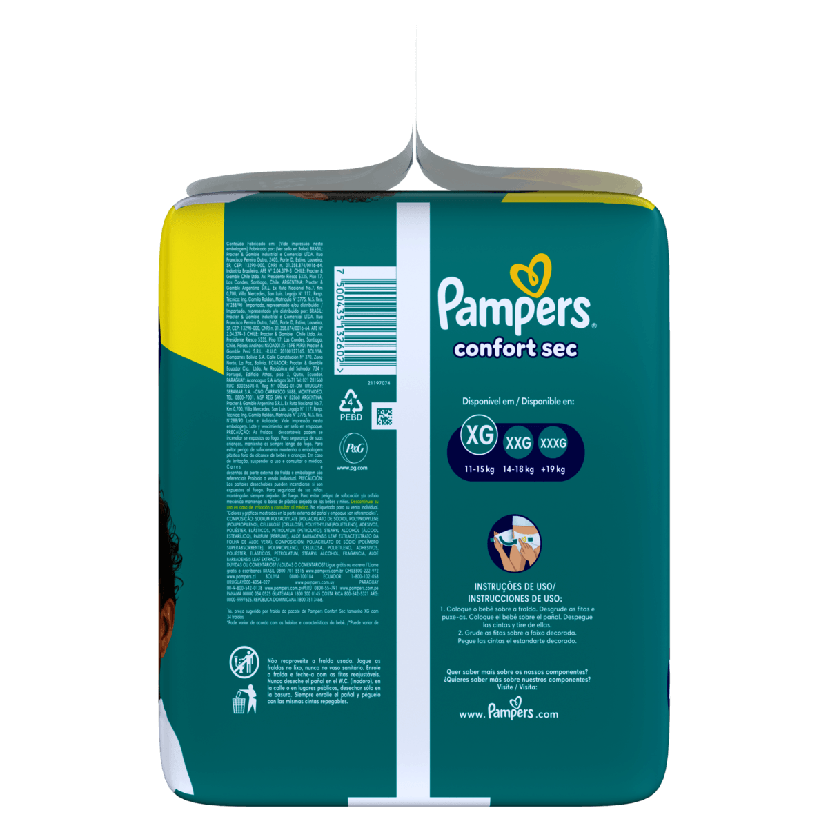 Fralda Descartável Pampers Confort Sec XG 58 Unidades - Imagem 4