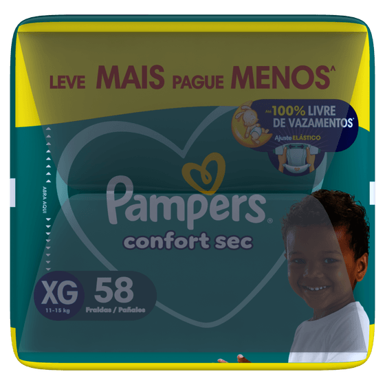 Fralda Descartável Pampers Confort Sec XG 58 Unidades - Imagem 5