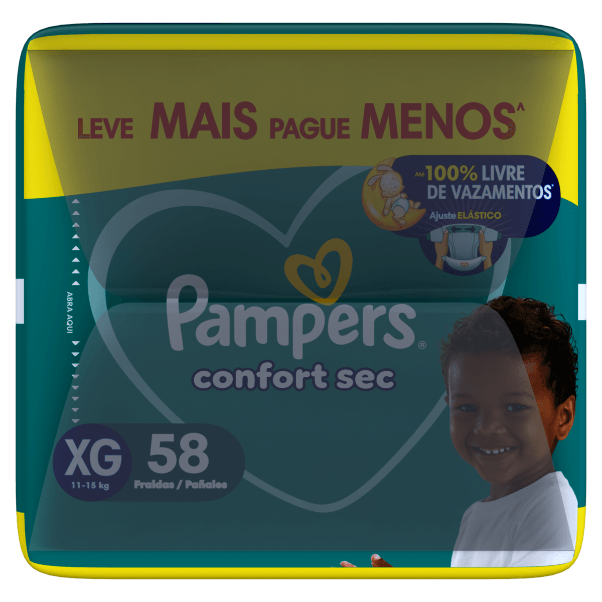 Fralda Descartável Pampers Confort Sec XG 58 Unidades - Imagem 5