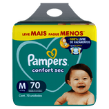 Fralda Descartável Pampers Confort Sec M 70 Unidades