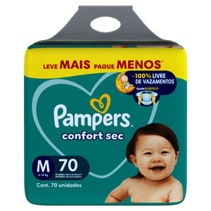Fralda Descartável Pampers Confort Sec M 70 Unidades