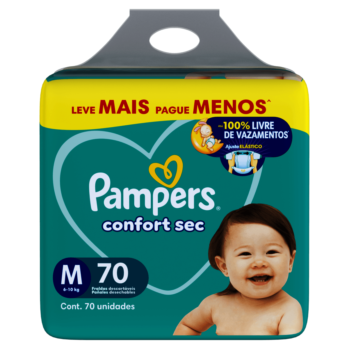 Fralda Descartável Pampers Confort Sec M 70 Unidades - Preview 1