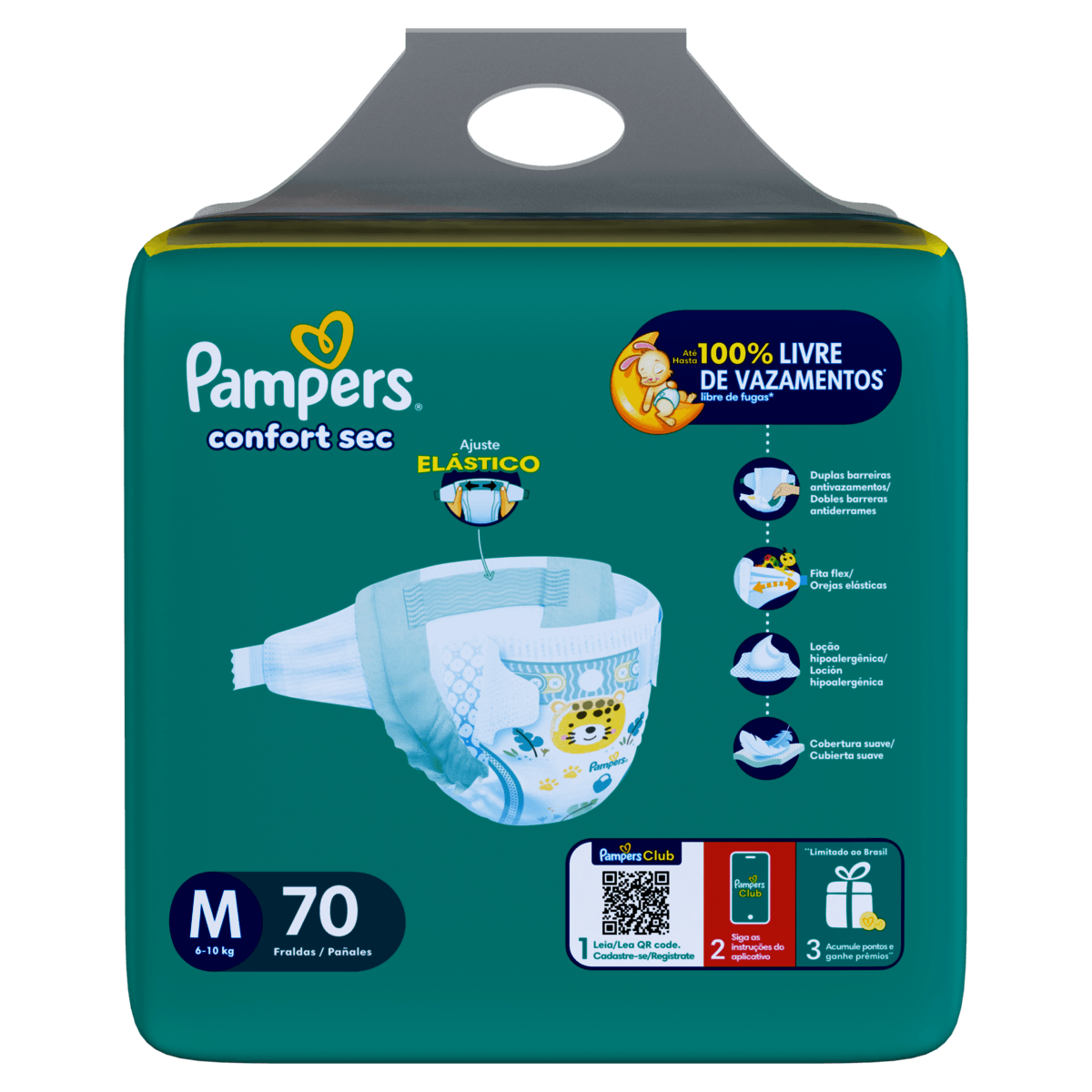 Fralda Descartável Pampers Confort Sec M 70 Unidades - Imagem 2
