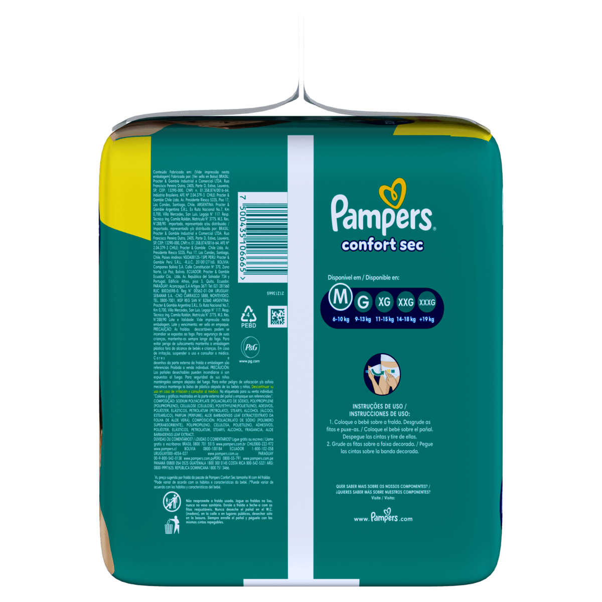 Fralda Descartável Pampers Confort Sec M 70 Unidades - Preview 4
