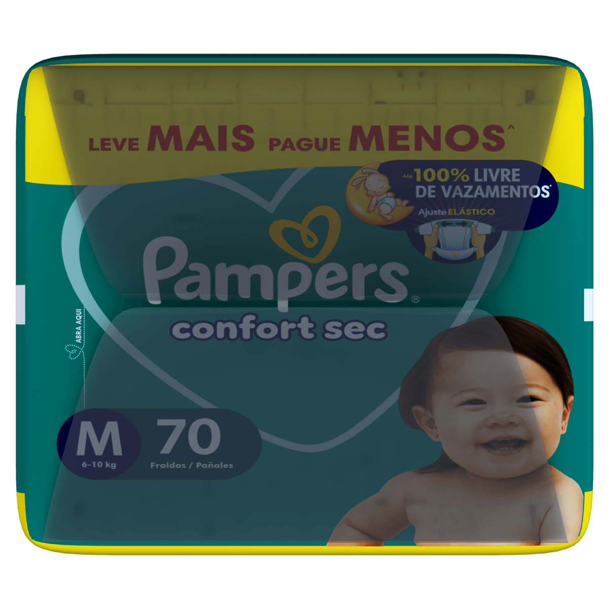 Fralda Descartável Pampers Confort Sec M 70 Unidades - Imagem 5
