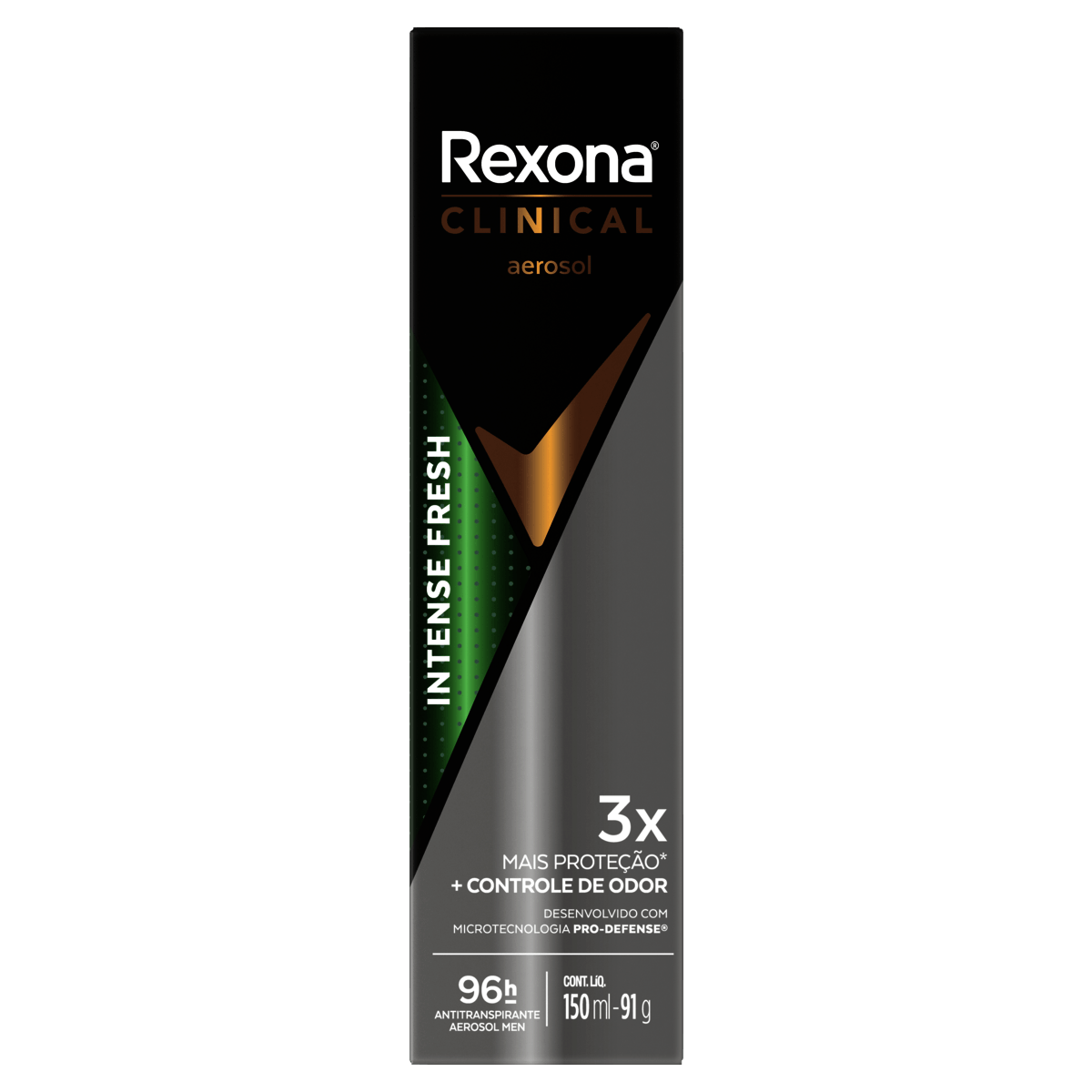 Rexona Clinical Masculino Desodorante Aerosol Intense Fresh 96h 150mL - Preview 1