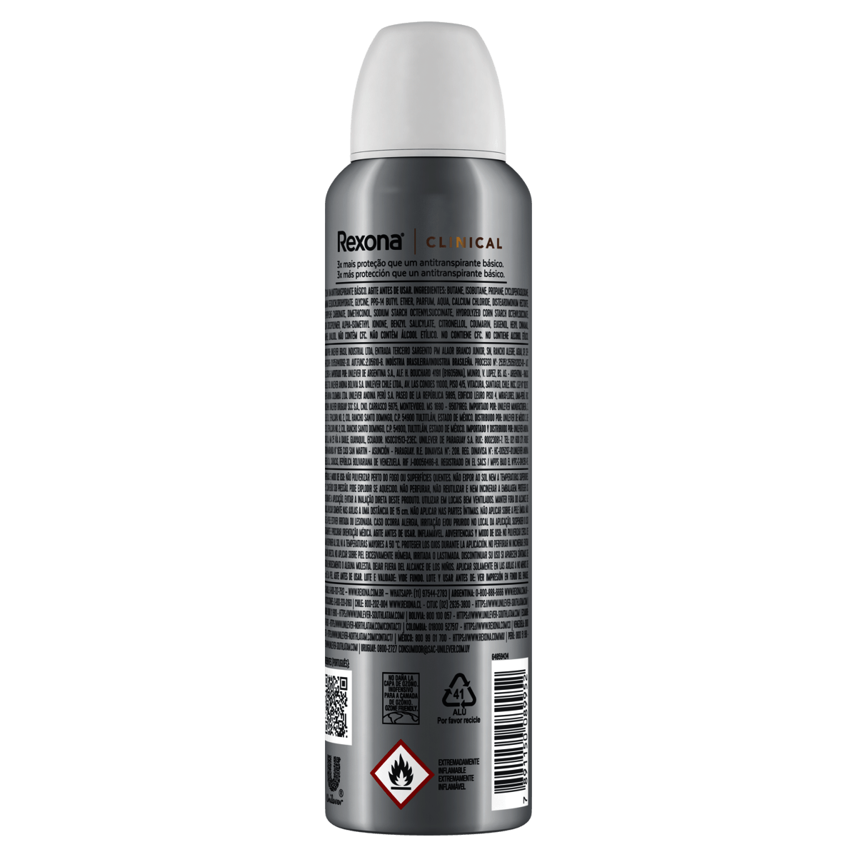 Rexona Clinical Feminino Desodorante Aerosol Refresh 96h 150mL - Preview 2