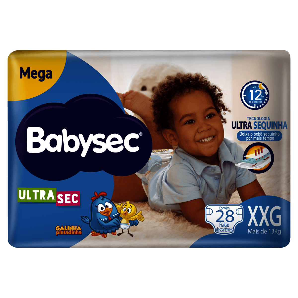 Fralda Babysec Galinha Pintadinha Ultrasec XXG 28 Unidades - Imagem 1