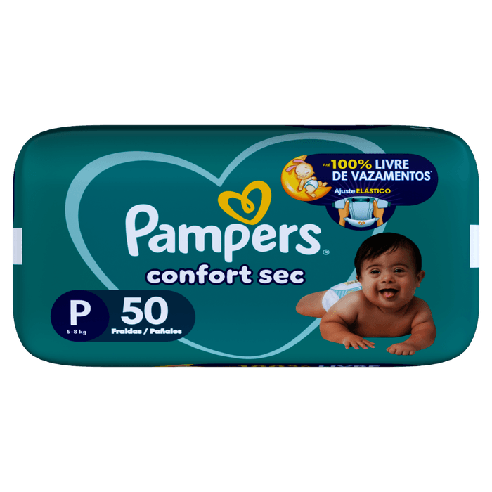 Fralda Pampers Confort Sec P 50 Unidades - Imagem 1