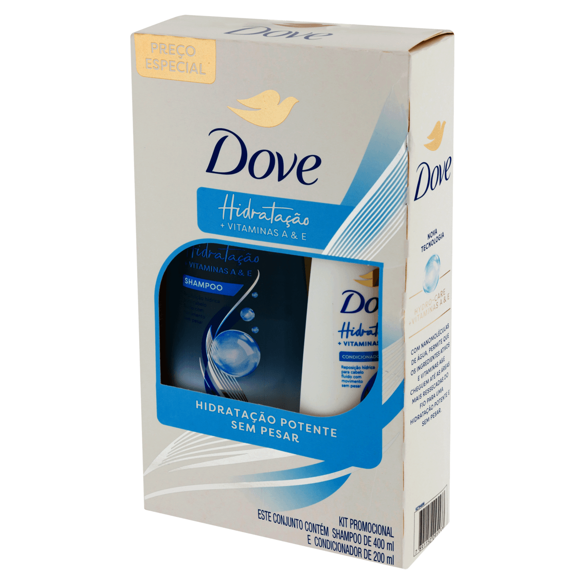 Dove Kit Hidratação Vitamina E & A Shampoo 400mL + Condicionador 200mL - Imagem 4