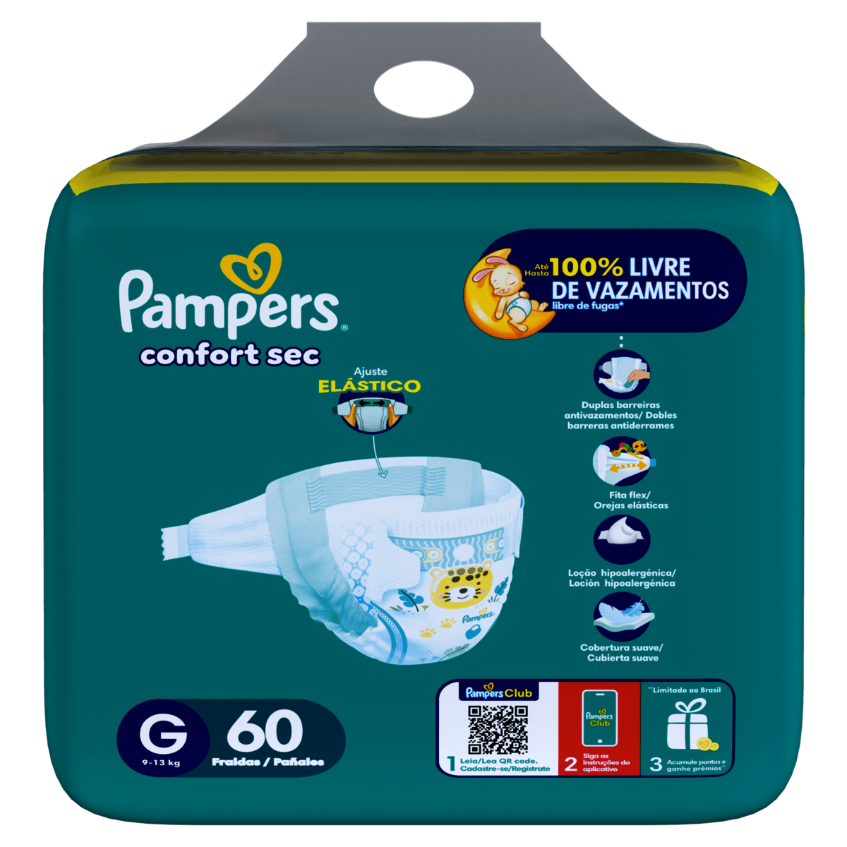 Fralda Descartável Pampers Confort Sec G com 60 Unidades - Preview 2