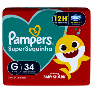 Fralda Descartável Pampers Supersec Mega G 34 Unidades