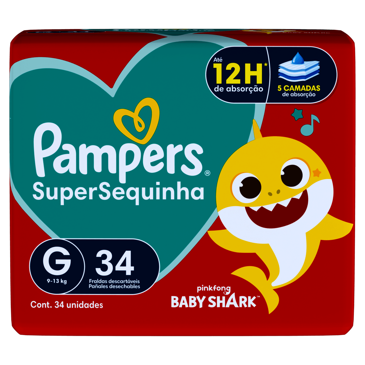 Fralda Descartável Pampers Supersec Mega G 34 Unidades - Preview 1