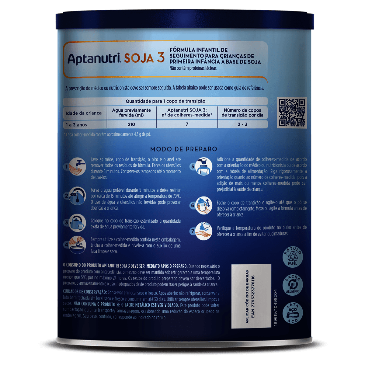 Aptanutri 3 Soja Fórmula Infantil 1-3 Anos 800g - Preview 2