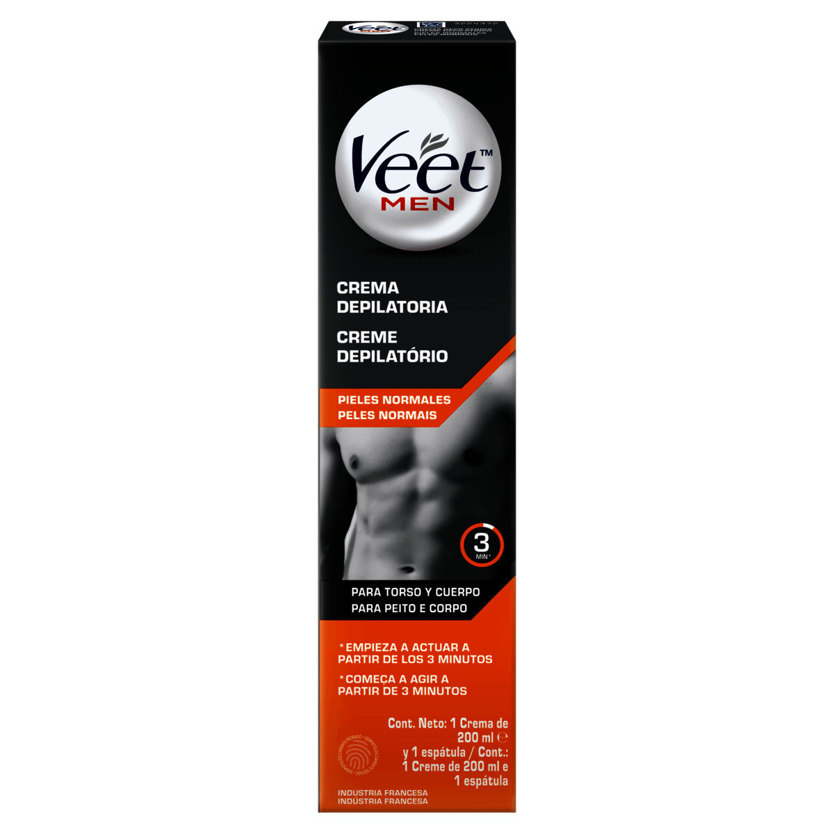 Veet For Men Creme Depilatório Masculino para Peito e Costas 200ml - Imagem 1