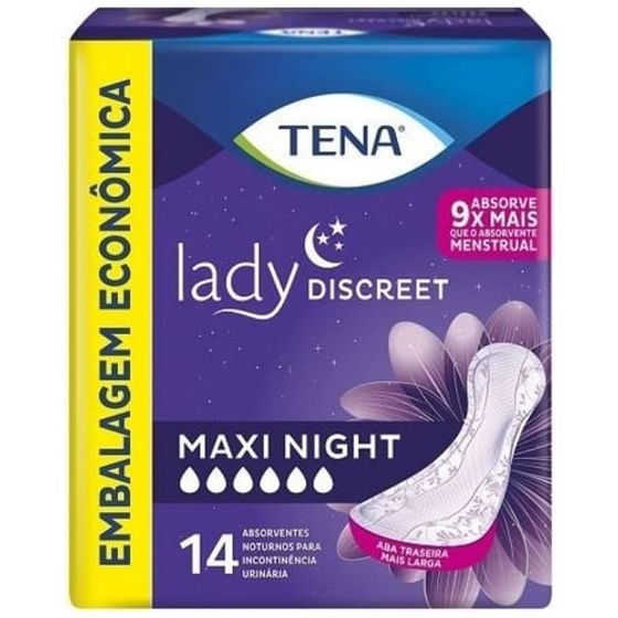 Absorvente Tena Lady Discreet Maxi Night pacote com 14 unidades - Imagem 1