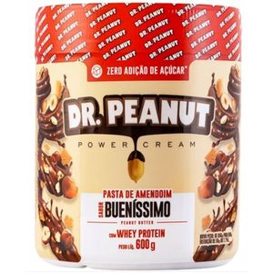 Pasta de Amendoim com Whey Protein Dr. Peanut Power Cream Buenissímo Zero Adição de Açúcar pote com 600g