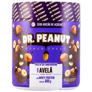 Pasta de Amendoim com Whey Protein Dr. Peanut Powet Cream Avelã Zero Adição de Açúcar 600g