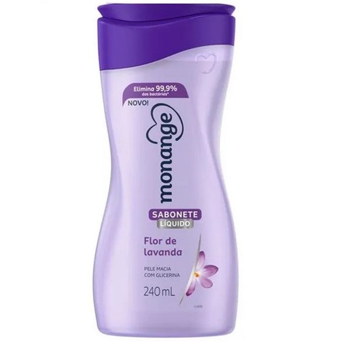Sabonete Monange flor de lavanda, líquido, frasco, 1 unidade com 240mL - Imagem 1